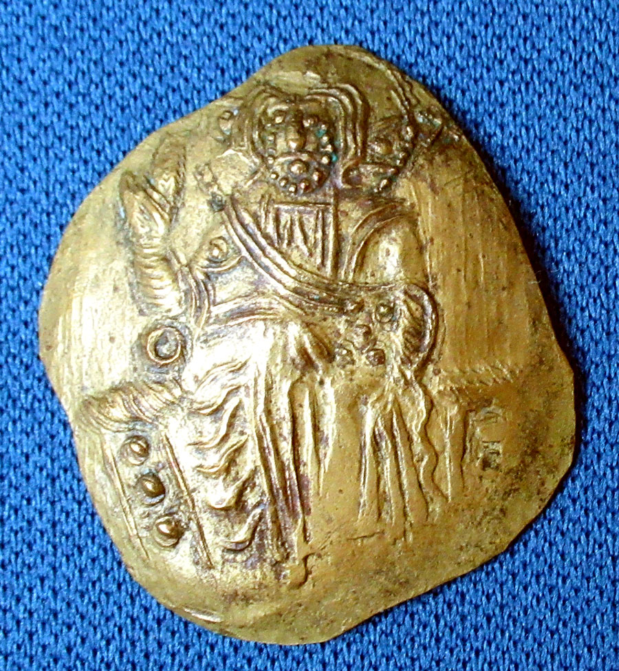 Gold (EL) Aspron Trachy - Christ Seated c 1118-1143 AD